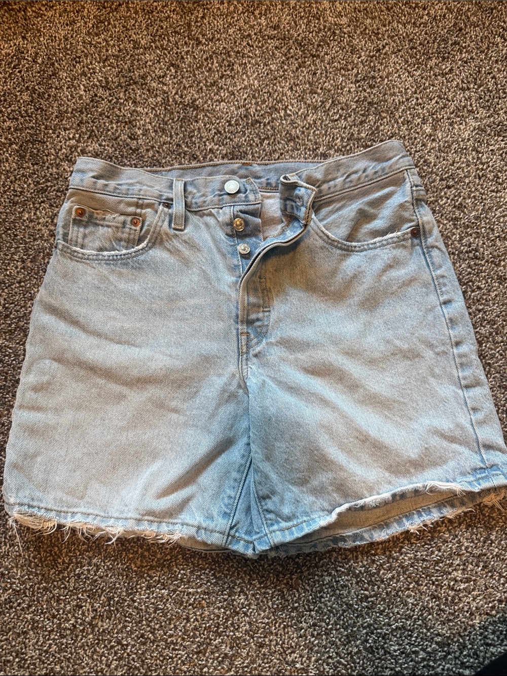 Levi's Light Blue High-Rise Denim Shorts